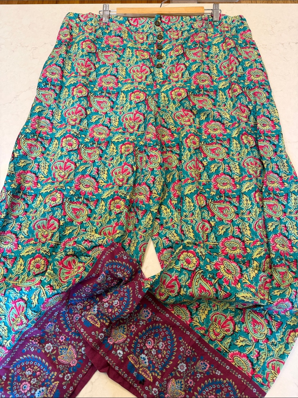 Sundance Boho Cotton Floral Wide-Leg Women’s Pants Size XL - Picture 2 of 10